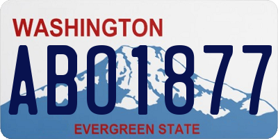 WA license plate ABO1877