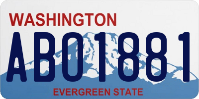 WA license plate ABO1881