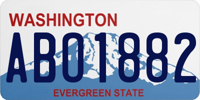 WA license plate ABO1882