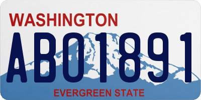 WA license plate ABO1891