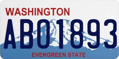 WA license plate ABO1893