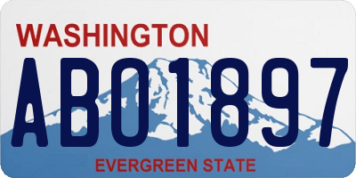WA license plate ABO1897