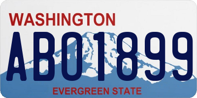 WA license plate ABO1899