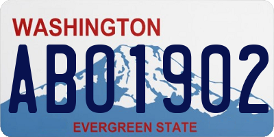 WA license plate ABO1902