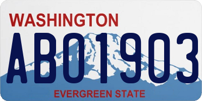 WA license plate ABO1903