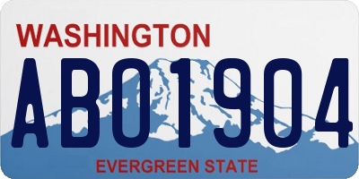 WA license plate ABO1904