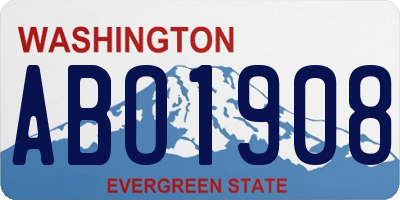 WA license plate ABO1908