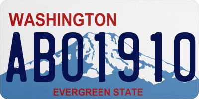 WA license plate ABO1910