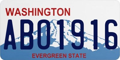 WA license plate ABO1916