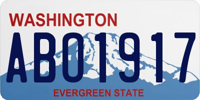 WA license plate ABO1917