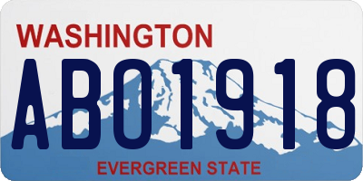 WA license plate ABO1918