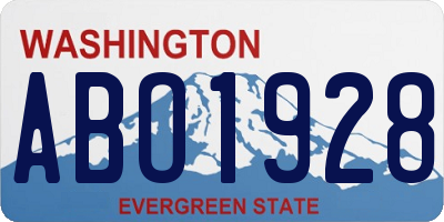 WA license plate ABO1928