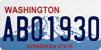 WA license plate ABO1930