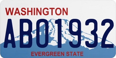 WA license plate ABO1932