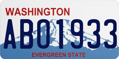 WA license plate ABO1933