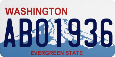 WA license plate ABO1936