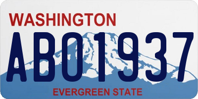 WA license plate ABO1937