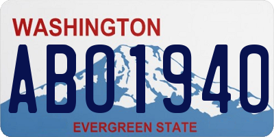 WA license plate ABO1940