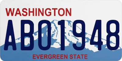 WA license plate ABO1948