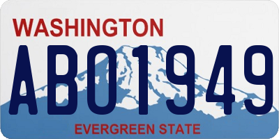 WA license plate ABO1949