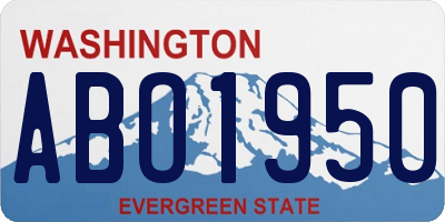 WA license plate ABO1950