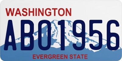 WA license plate ABO1956
