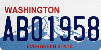 WA license plate ABO1958