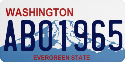 WA license plate ABO1965