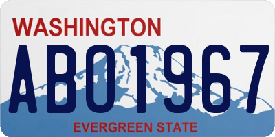 WA license plate ABO1967