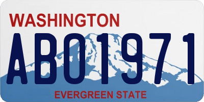 WA license plate ABO1971