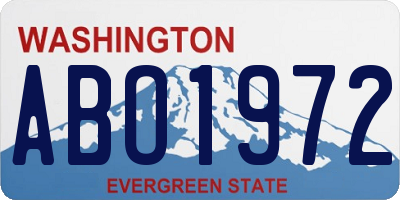 WA license plate ABO1972