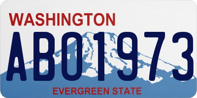 WA license plate ABO1973