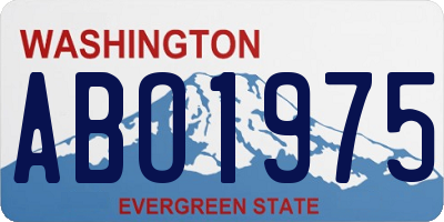 WA license plate ABO1975