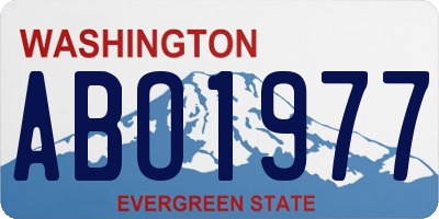 WA license plate ABO1977