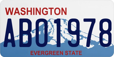 WA license plate ABO1978