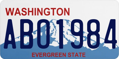 WA license plate ABO1984