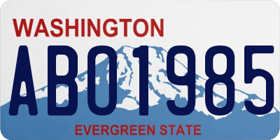 WA license plate ABO1985