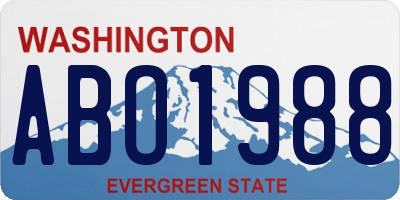 WA license plate ABO1988
