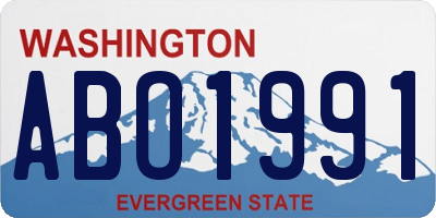 WA license plate ABO1991