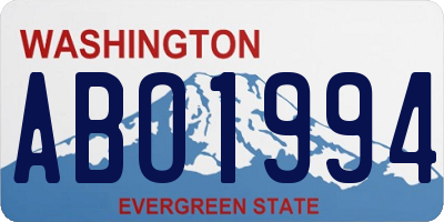 WA license plate ABO1994