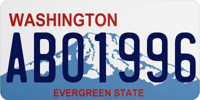 WA license plate ABO1996