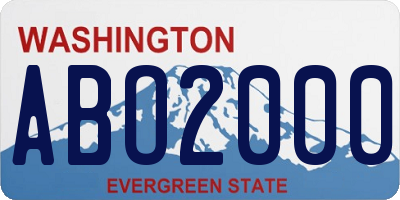 WA license plate ABO2000