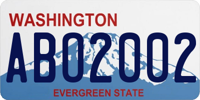 WA license plate ABO2002