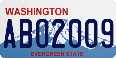 WA license plate ABO2009
