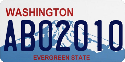WA license plate ABO2010