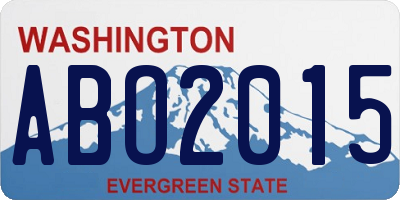 WA license plate ABO2015