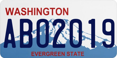 WA license plate ABO2019