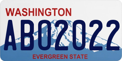 WA license plate ABO2022