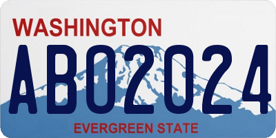 WA license plate ABO2024