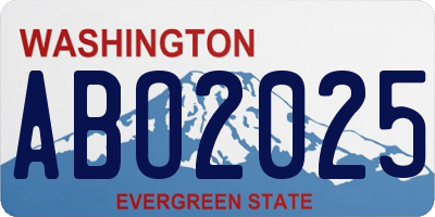 WA license plate ABO2025